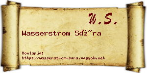 Wasserstrom Sára névjegykártya